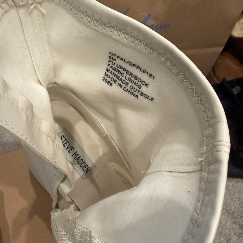 Steve Madden Cream Heeled Boots - Picture 3 of 4